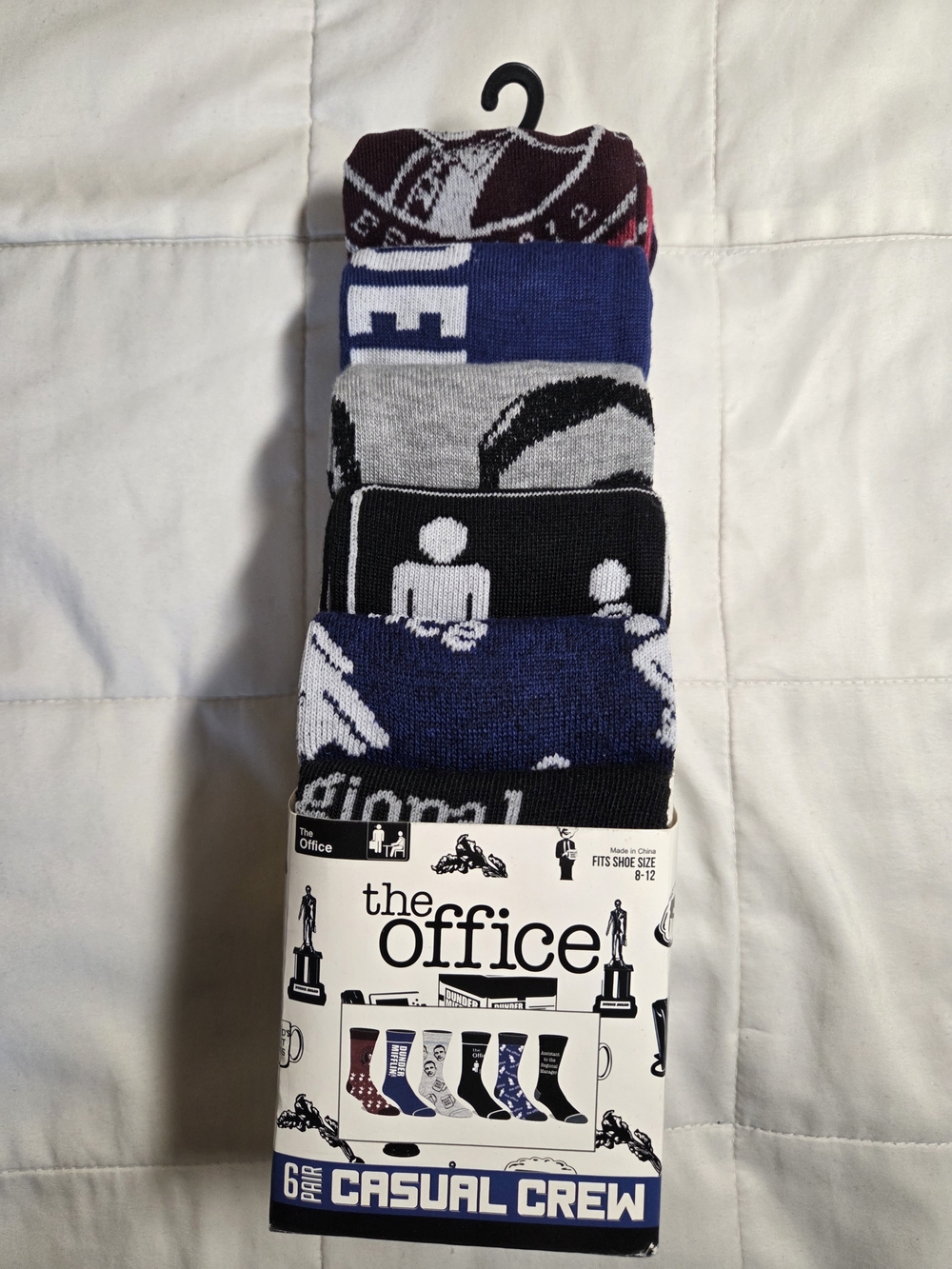 NWT Bioworld/The Office Theme Graphic Casual Crew Socks - Pack of 6